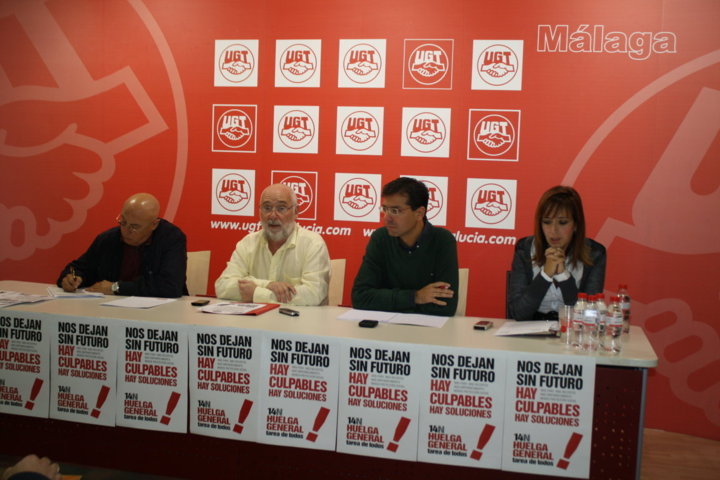 Reunión de UGT y CCOO con el PSOE de Málaga.