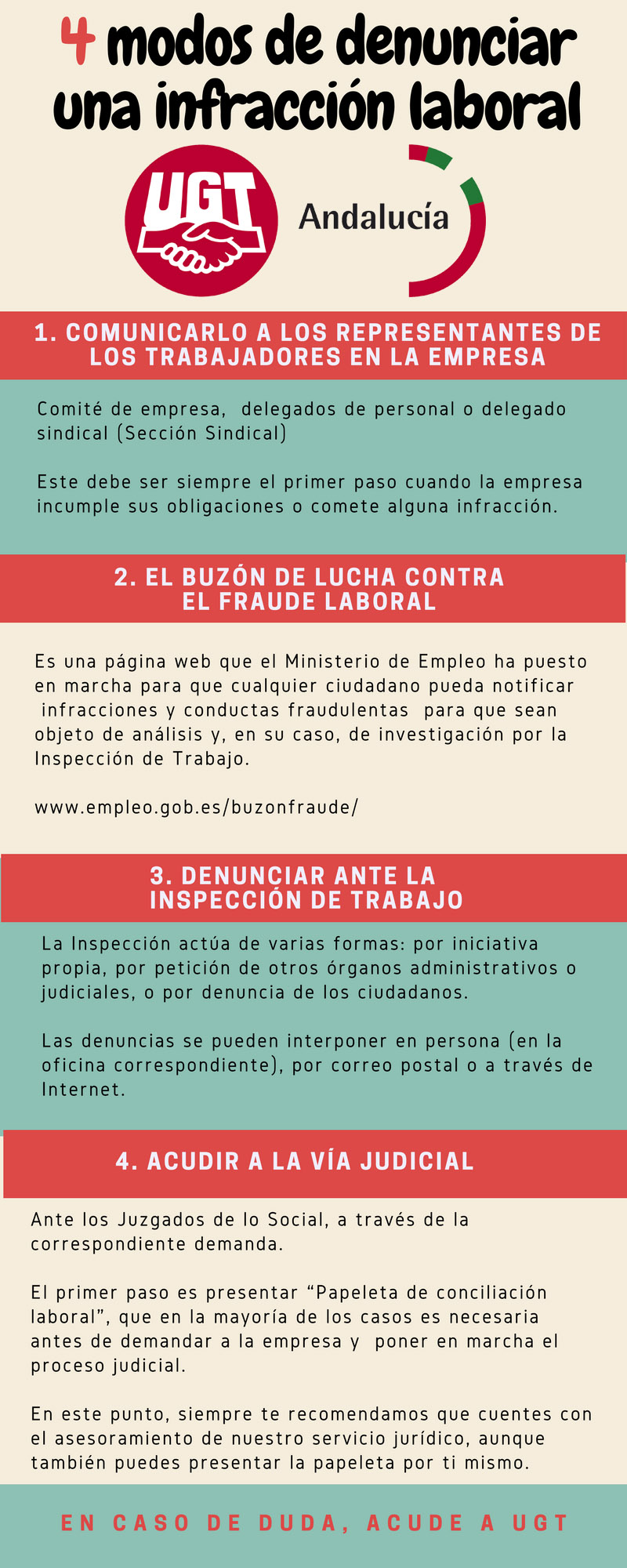 4 Modos De Denunciar Una Infraccion Laboral Noticias Ugt Andalucia