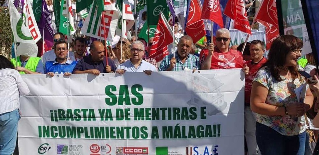 Protesta sanitaria en Málaga.