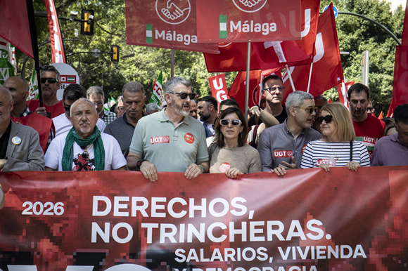 UGT reivindica en Málaga más derechos, mejores salarios y justicia social en el Primero de Mayo