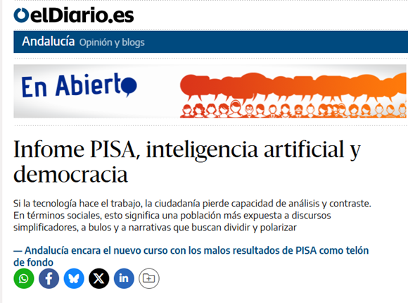 Informe PISA, inteligencia artificial y democracia
