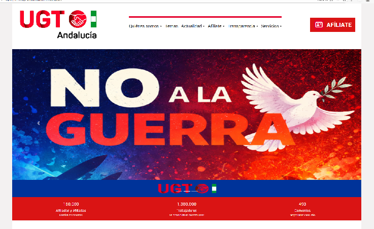 UGT Andalucía renueva su página web