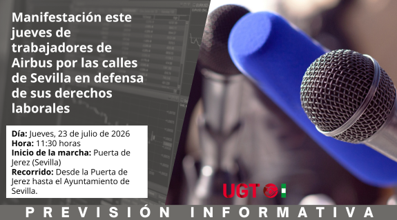 Manifestación este jueves de trabajadores de Airbus por las calles de Sevilla en defensa de sus derechos laborales