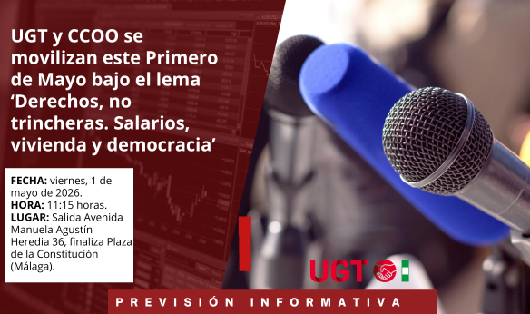 UGT y CCOO se movilizan este Primero de Mayo bajo el lema ‘Derechos, no trincheras. Salarios, vivienda y democracia’