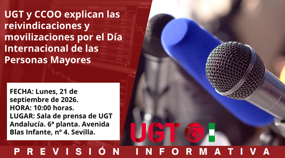 UGT y CCOO explican las reivindicaciones y movilizaciones por el Día Internacional de las Personas Mayores