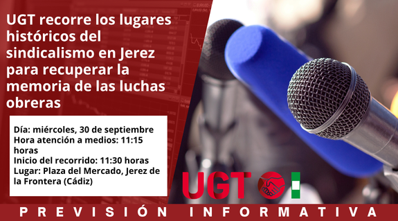 UGT recorre los lugares históricos del sindicalismo en Jerez para recuperar la memoria de las luchas obreras