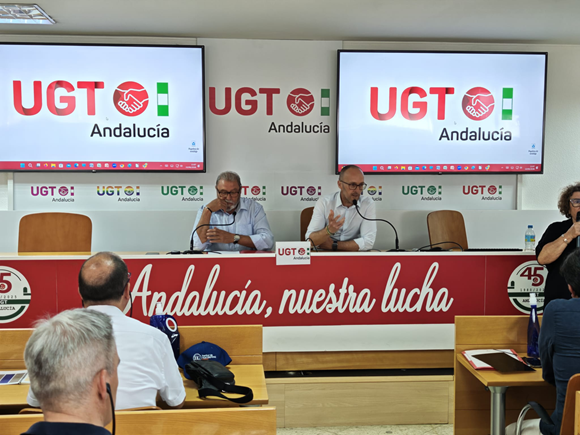 UGT Andalucía comparte con una delegación francesa su visión sobre los retos del empleo, la industria y la transformación económica