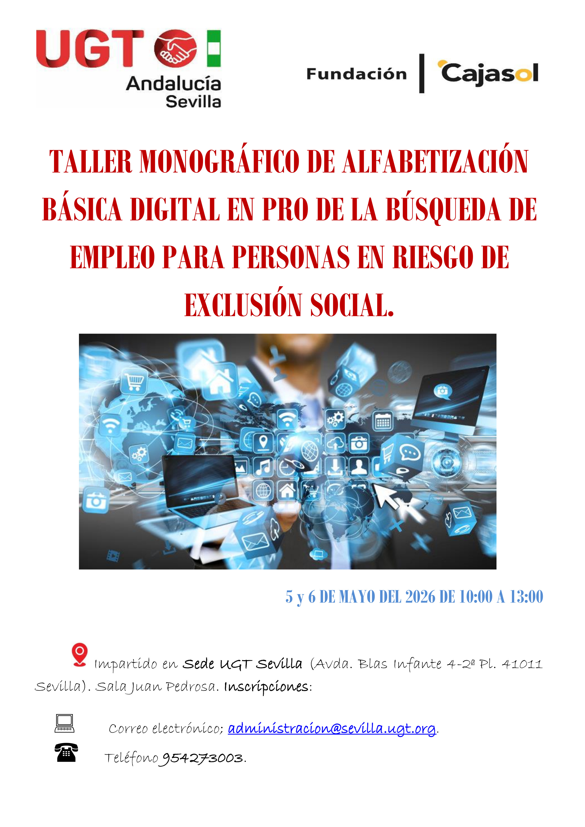 Taller Monográfico de Alfabetización Básica Digital. Búsqueda de Empleo para personas en Riesgo de Exclusión Social