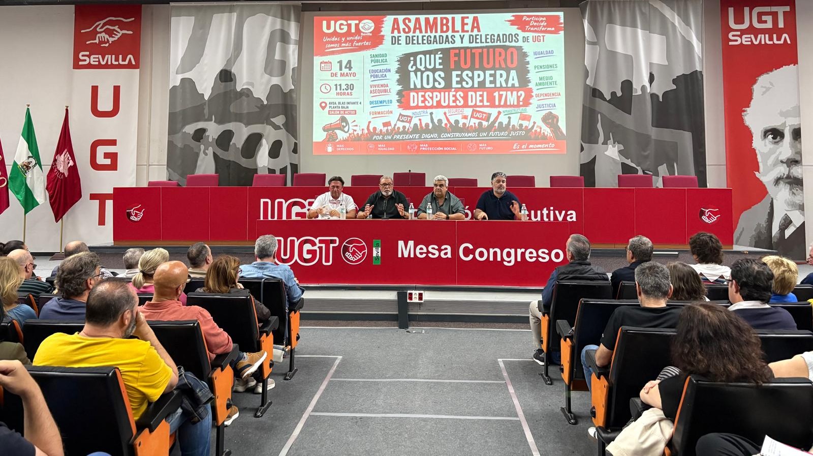 UGT Sevilla convoca a sus Delegadas y Delegados en Asamblea para reflexionar y valorar la gestión hecha por el gobierno andaluz.