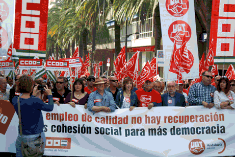 Algunas instantáneas de la manifestación del día del Trabajo.