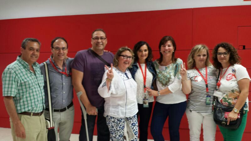 Algunos ugetistas en el Hospital de Poniente