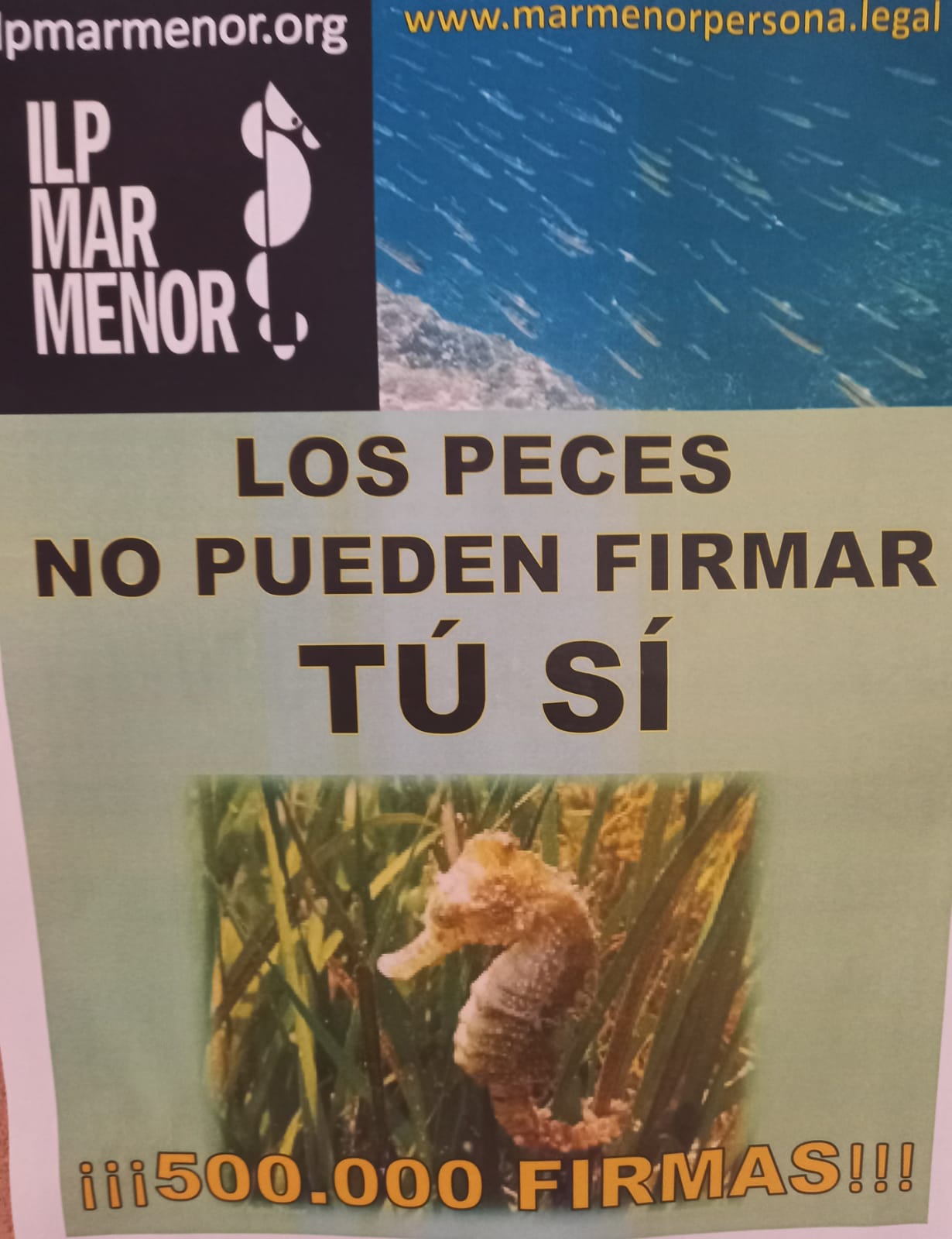 Cartel Iniciativa Legislativa Popular firma por el Mar Menor