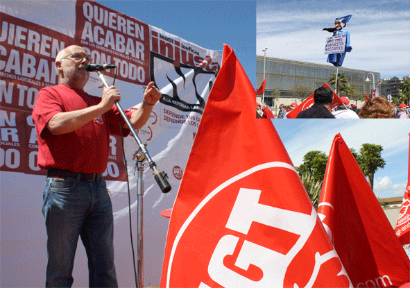 El secretario general de UGT Málaga en su intervención en la celebracióno del 1º de Mayo.