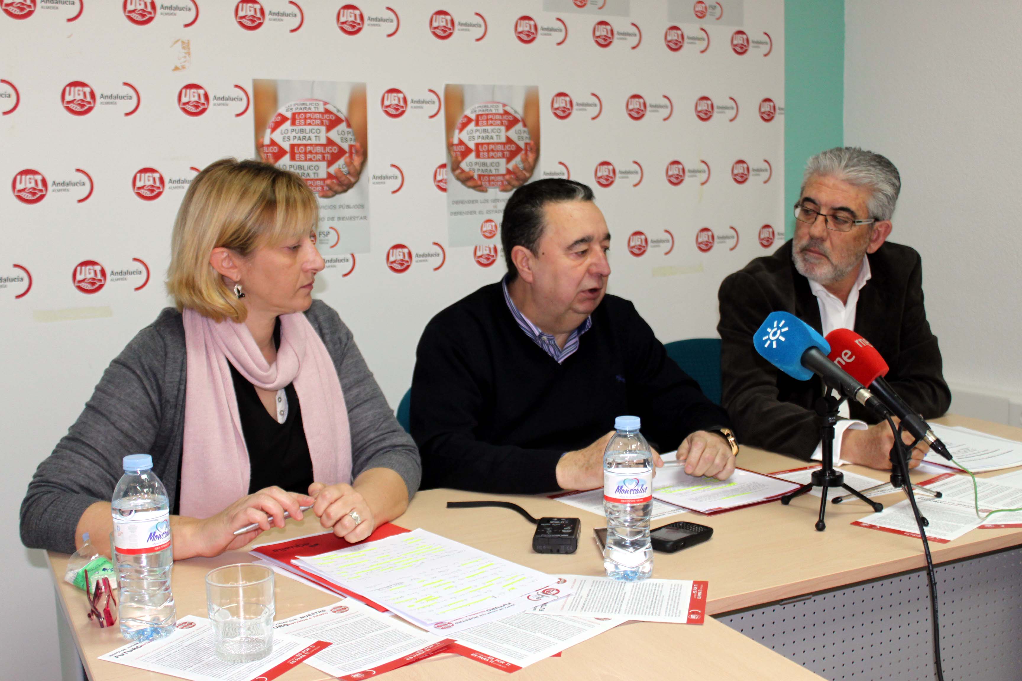 Requena, Tirado y Ginel durante la presentación de la campaña